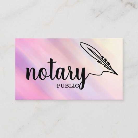 Notary Public Elegante Script Schlicht Black & Whi Visitenkarte (Vorderseite)