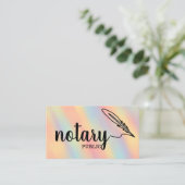 Notary Public Elegante Script Schlicht Black & Whi Visitenkarte (Stehend Vorderseite)