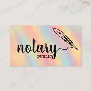 Notary Public Elegante Script Schlicht Black & Whi Visitenkarte