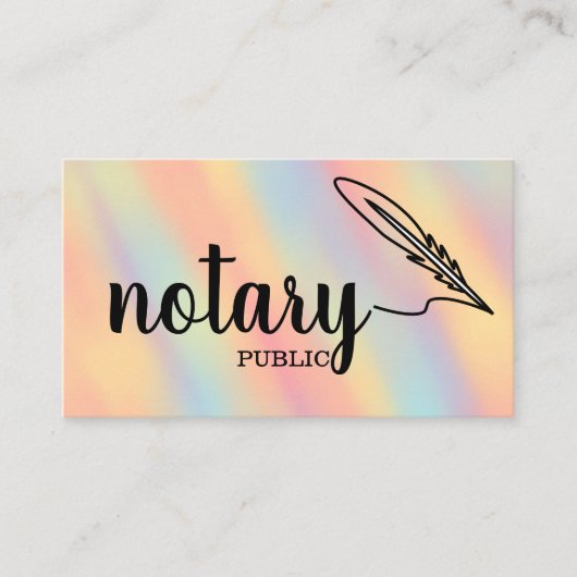 Notary Public Elegante Script Schlicht Black & Whi Visitenkarte (Vorderseite)