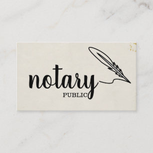 Notary Public Elegante Script Schlicht Black & Whi Visitenkarte