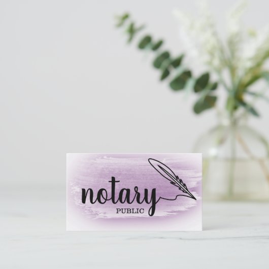Notary Public Elegante Script Schlicht Black & Whi Visitenkarte (Stehend Vorderseite)