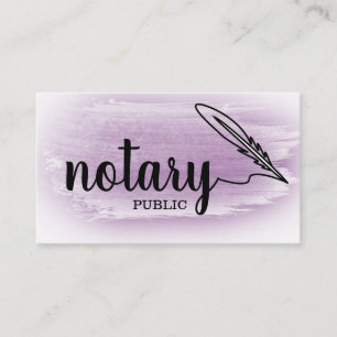 Notary Public Elegante Script Schlicht Black & Whi Visitenkarte