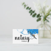 Notary Public Elegante Script Schlicht Black & Whi Visitenkarte (Stehend Vorderseite)