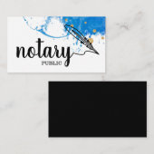 Notary Public Elegante Script Schlicht Black & Whi Visitenkarte (Vorne/Hinten)