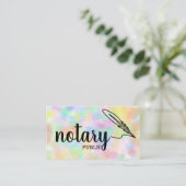 Notary Public Elegante Script Schlicht Black & Whi Visitenkarte (Stehend Vorderseite)