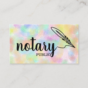 Notary Public Elegante Script Schlicht Black & Whi Visitenkarte
