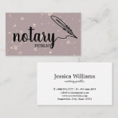 Notary Public Elegante Script Schlicht Business Ca Visitenkarte (Vorne/Hinten)