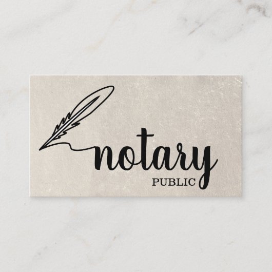 Notary Public Elegante Script Schlicht Business Ca Visitenkarte (Vorderseite)