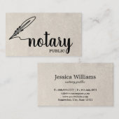 Notary Public Elegante Script Schlicht Business Ca Visitenkarte (Vorne/Hinten)