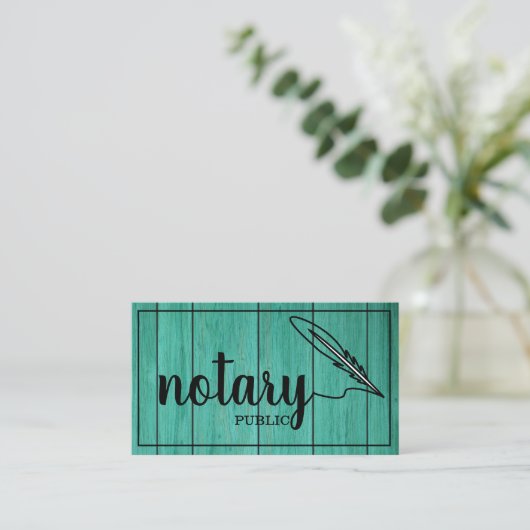 Notary Public Elegante Script Schlicht Business Ca Visitenkarte (Stehend Vorderseite)