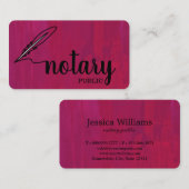 Notary Public Elegante Script Schlicht Business Ca Visitenkarte (Vorne/Hinten)