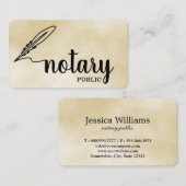 Notary Public Elegante Script Schlicht Business Ca Visitenkarte (Vorne/Hinten)