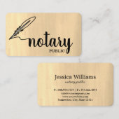 Notary Public Elegante Script Schlicht Business Ca Visitenkarte (Vorne/Hinten)