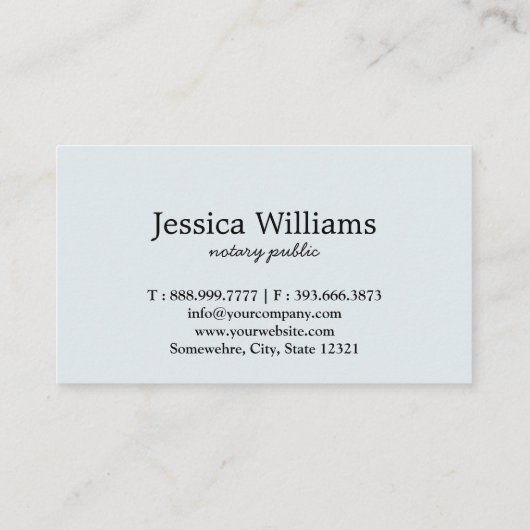 Notary Public Elegante Script Schlicht Business Ca Visitenkarte (Rückseite)