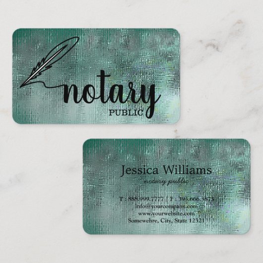Notary Public Elegante Script Schlicht Business Ca Visitenkarte (Vorne/Hinten)