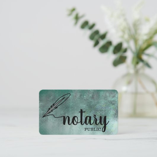 Notary Public Elegante Script Schlicht Business Ca Visitenkarte (Stehend Vorderseite)