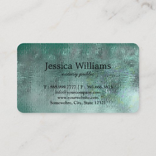 Notary Public Elegante Script Schlicht Business Ca Visitenkarte (Rückseite)
