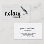 Notary Public Elegante Script Schlicht Business Ca Visitenkarte (Vorne/Hinten)