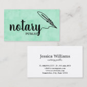 Notary Public Elegante Script Schlicht Visitenkarte (Vorne/Hinten)