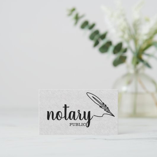 Notary Public Elegante Script Schlicht Visitenkarte (Stehend Vorderseite)