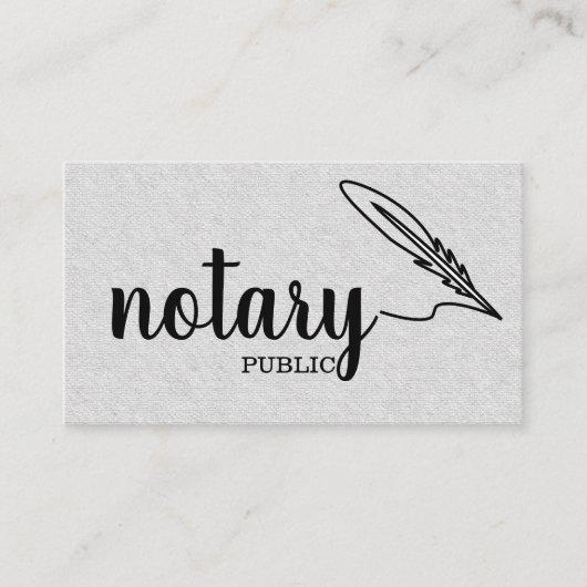 Notary Public Elegante Script Schlicht Visitenkarte (Vorderseite)
