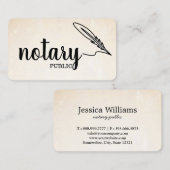Notary Public Elegante Script Schlicht Visitenkarte (Vorne/Hinten)