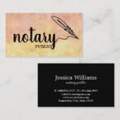 Notary Public Elegante Script Schlicht Visitenkarte (Vorne/Hinten)