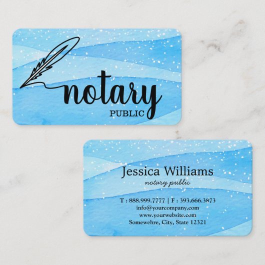 Notary Public Elegante Script Schlicht Visitenkarte (Vorne/Hinten)