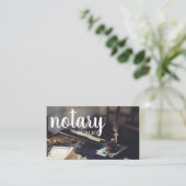 Notary Public Elegante Script Schlicht Visitenkarte (Stehend Vorderseite)