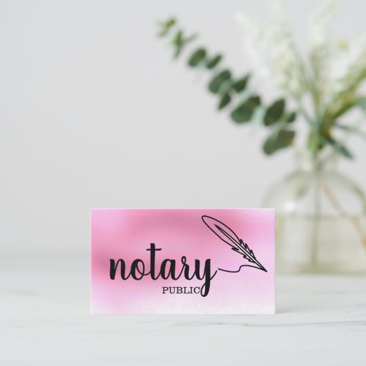 Notary Public Elegante Script Schlicht Visitenkarte (Stehend Vorderseite)