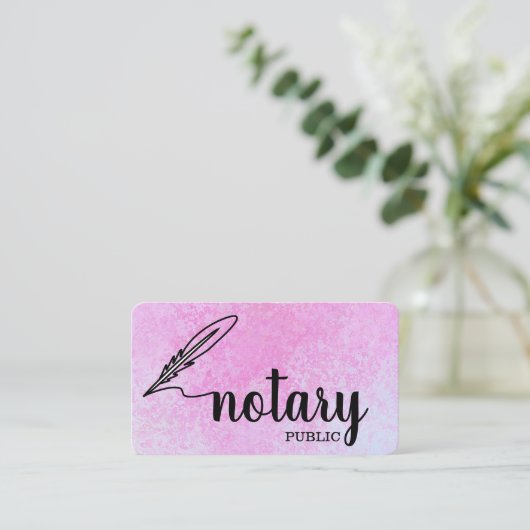 Notary Public Elegante Script Schlicht Visitenkarte (Stehend Vorderseite)