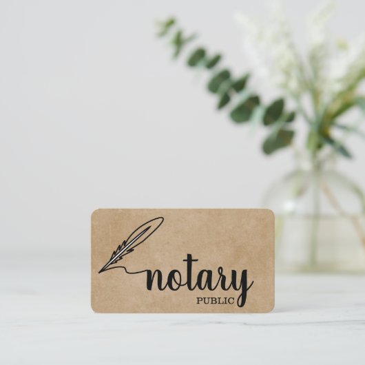 Notary Public Elegante Script Schlicht Visitenkarte (Stehend Vorderseite)
