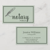 Notary Public Elegante Script Schlicht Visitenkarte (Vorne/Hinten)