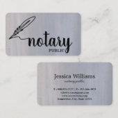 Notary Public Elegante Script Schlicht Visitenkarte (Vorne/Hinten)