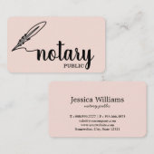Notary Public Elegante Script Schlicht Visitenkarte (Vorne/Hinten)