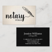 Notary Public Elegante Script Schlicht Visitenkarte (Vorne/Hinten)