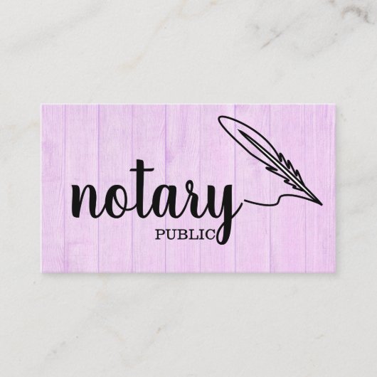Notary Public Elegante Script Schlicht Visitenkarte (Vorderseite)