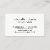 Notary Public Elegante Script Schlicht Visitenkarte (Rückseite)