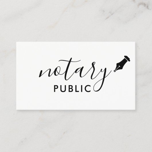 Notary Public Elegante Script Schlicht Visitenkarte (Vorderseite)