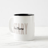 Notary Public Faded Brown Big Schriftart angepasst Zweifarbige Tasse (Vorderseite Links)