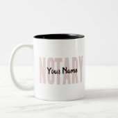 Notary Public Faded Red Big Schriftart kundenspezi Zweifarbige Tasse (Links)