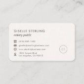 Notary Public Feminine Professional Visitenkarte (Rückseite)