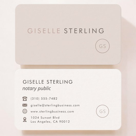 Notary Public Feminine Professional Visitenkarte