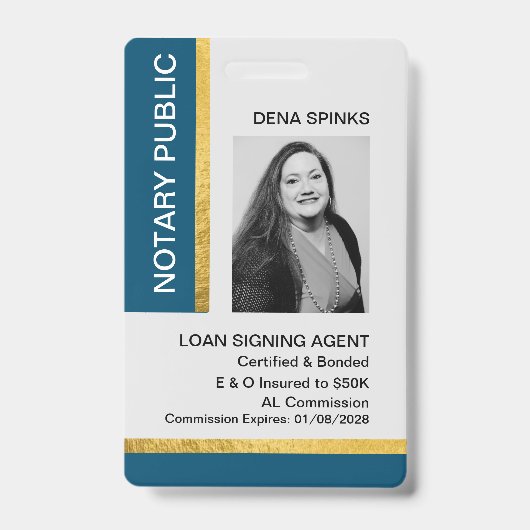 Notary Public ID Abzeichen Ausweis (Vorderseite)