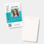 Notary Public ID Foto Office worker Türkis Ausweis (Vorder- & Rückseite)