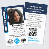 Notary Public Loan Signing Agent Photo ID Navy Visitenkarte