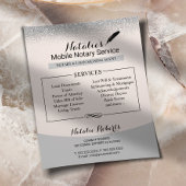 Notary Public Loan Signing Agent Silver Glitter Flyer