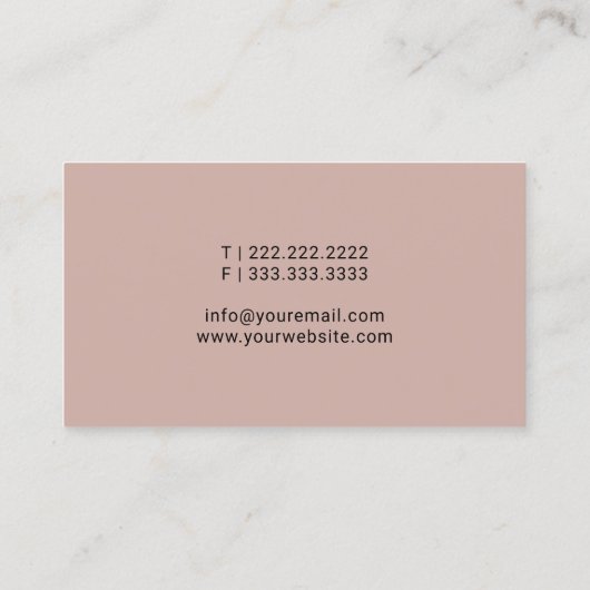 Notary Public Minimalistisch Script Dusty Rose Visitenkarte (Rückseite)