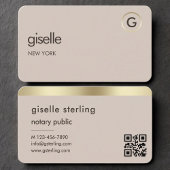Notary Public Neutral Gold QR Code Visitenkarte